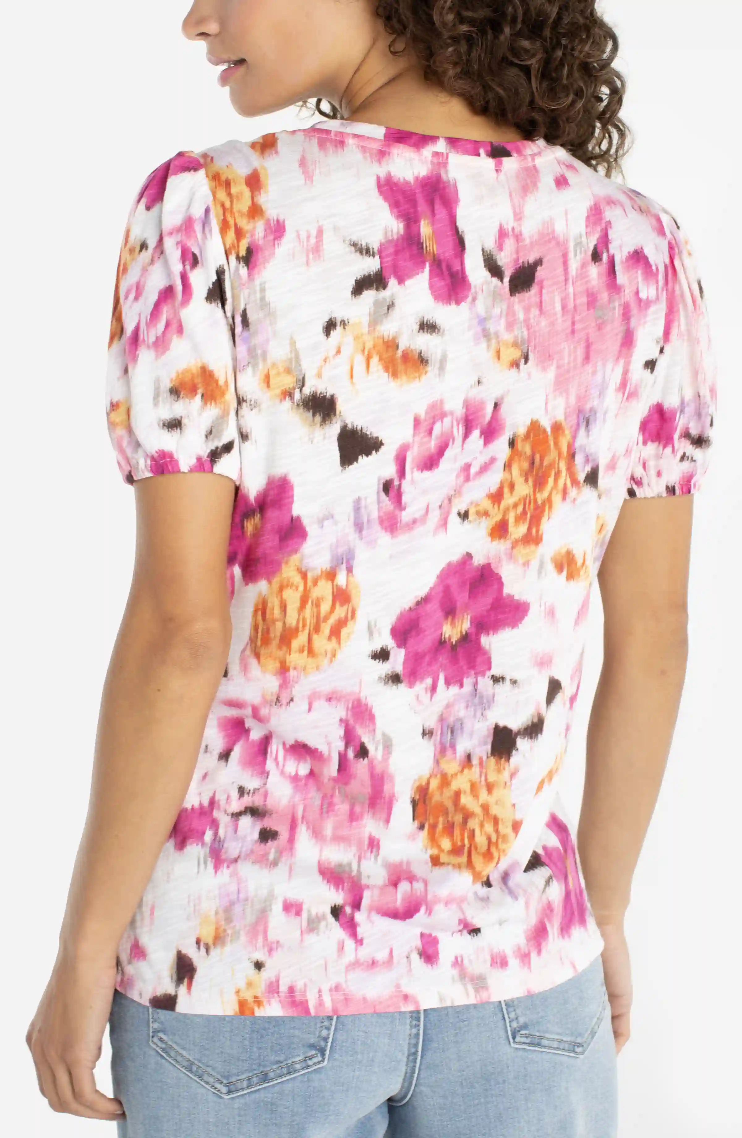 PUFF SLEEVE SCOOP NECK KNIT TOP - Image 2