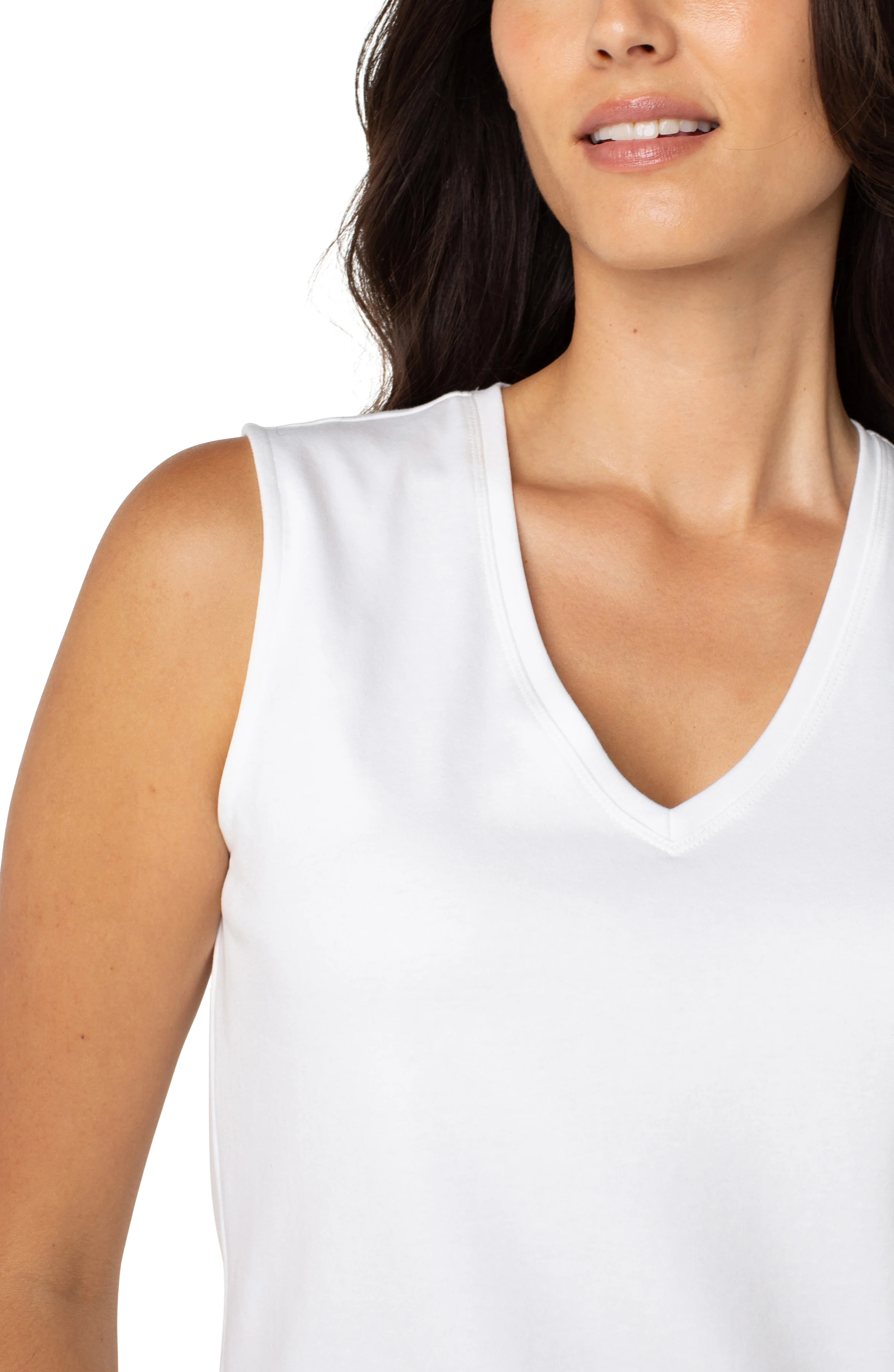 sleeveless v neck knit top - Image 3