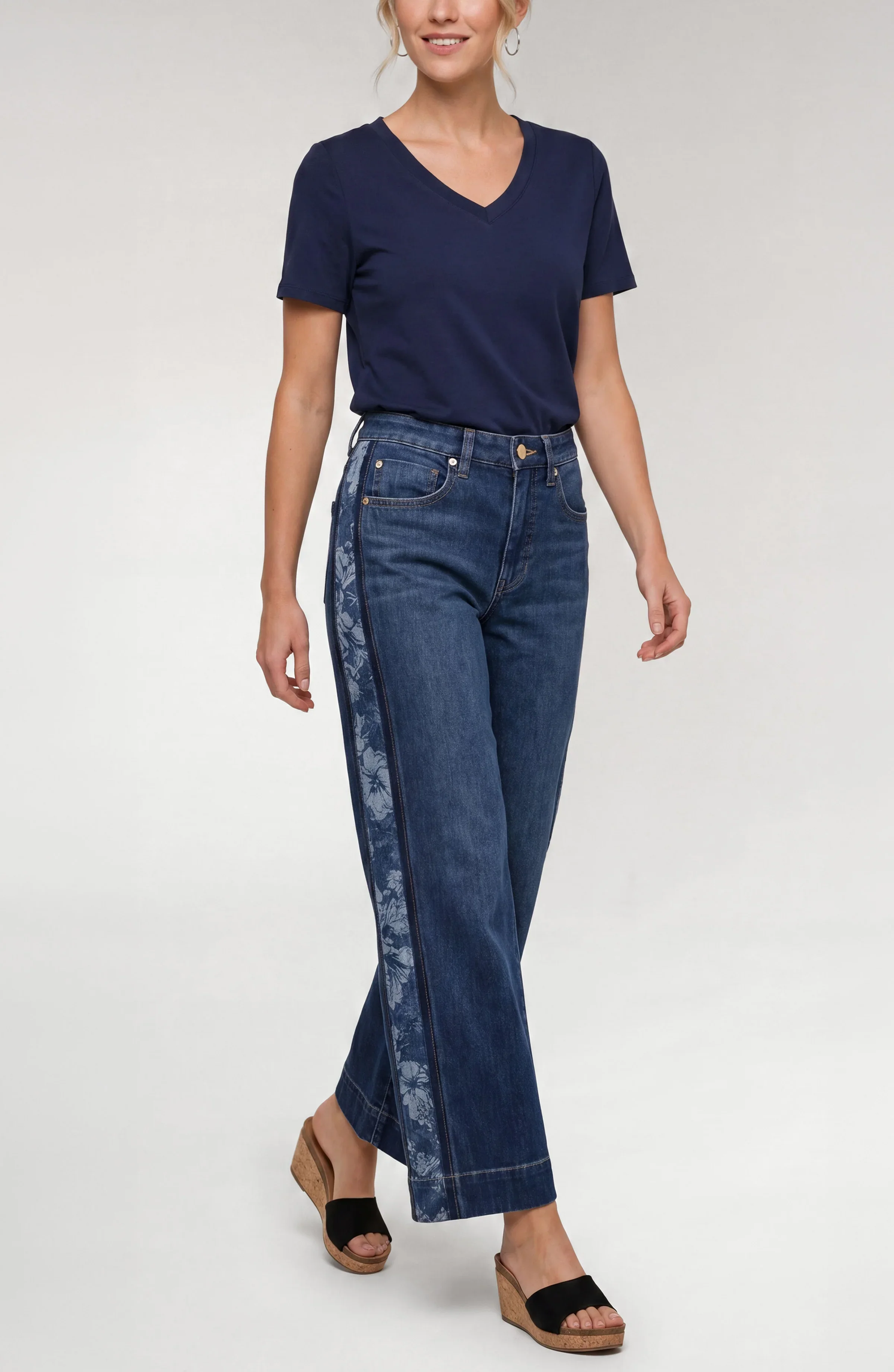 STRIDE WIDE LEG W/ JACQUARD BLOCKING