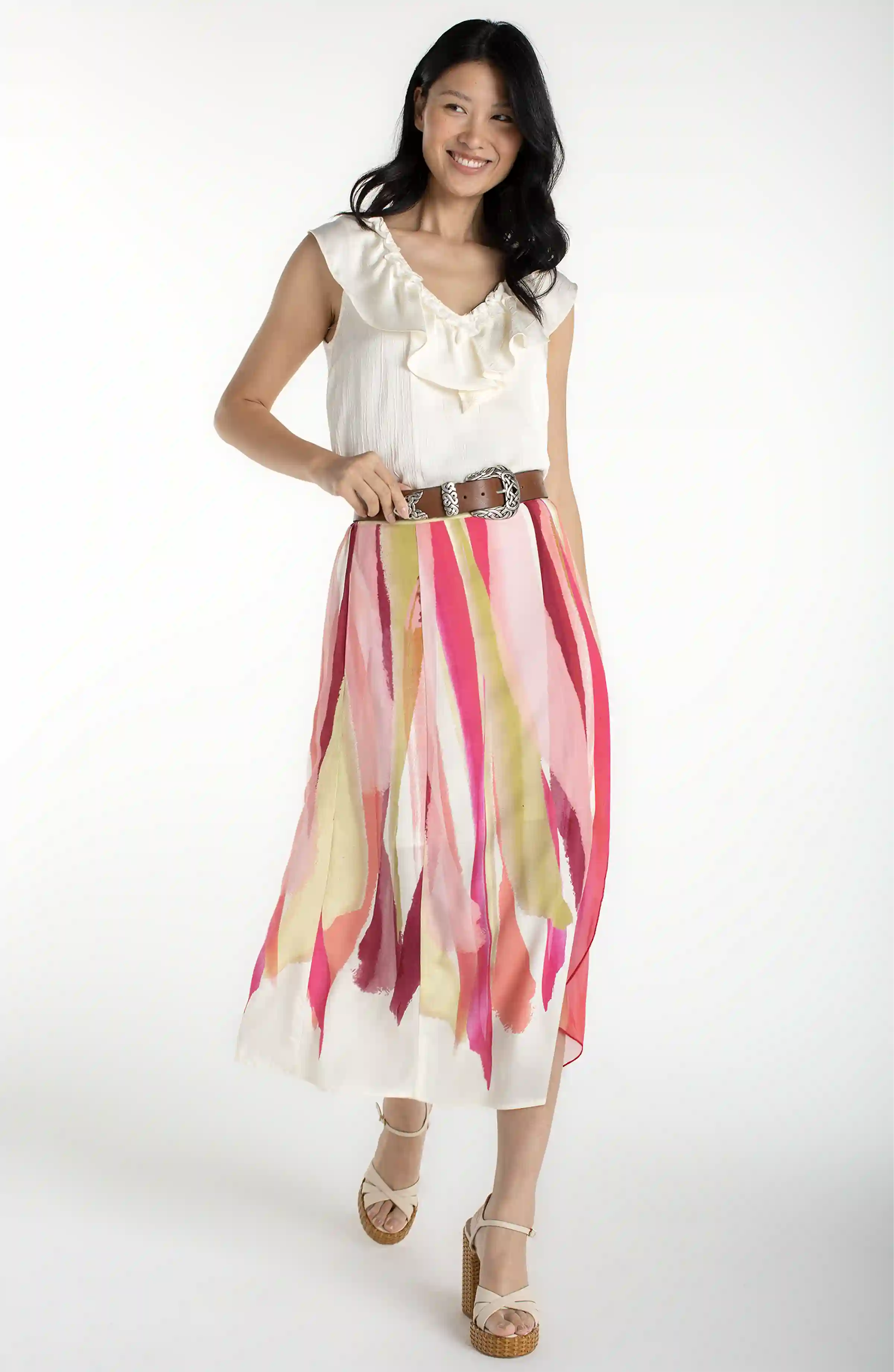 pull on woven maxi skirt - Image 2